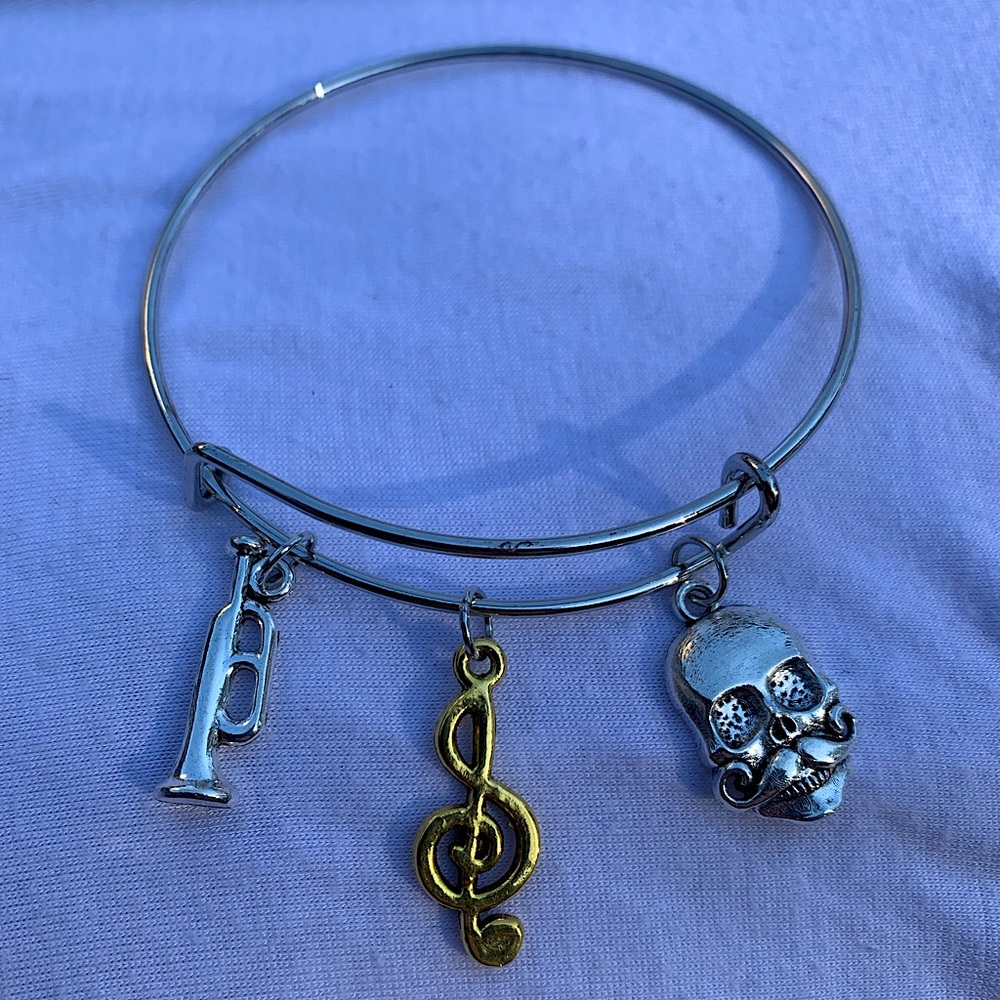 Brand New! Handmade! Adjustable Charm Bangle Bracelet!